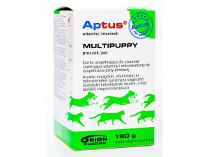 Aptus® MULTIPUPPY tabletes minerālvielu vitamīnu papildbarība kucēniem pulveris 180g
