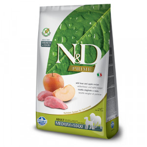 Natural & Delicious DOG GF ADULT M/L bezgraudu sausā barība suņiem Mežacūka, āboli 12kg