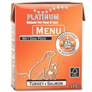 Platinum Turkey Salmon suņu konservi ar tītaru un lasi 375g x12