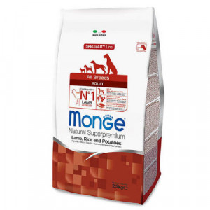 MONGE Dog ALL Lamb, Rice sausā suņu barība Jērs, rīsi 12kg