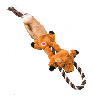 Skinneeez suņu rotaļlieta bez pildījuma ar virvi Fox 35cm