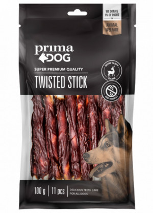 PrimaDog Twisted Stick gardums suņiem Medījuma gaļa 11gb 13cm 100g