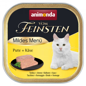 Animonda Vom Feinsten Mildes STERILISED konservi kaķiem Tītars, siers 100g