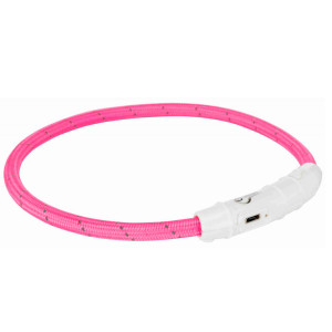 Trixie Flash Ring USB suņu kaklasiksna ar gaismu M/L 45cm Pink