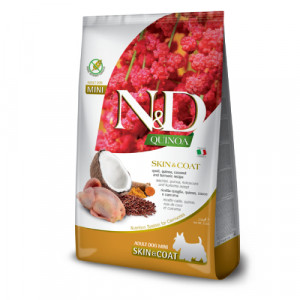 Natural & Delicious DOG GF ADULT SKIN COAT S bezgraudu sausā barība suņiem Paipala, kvinoja 2.5kg