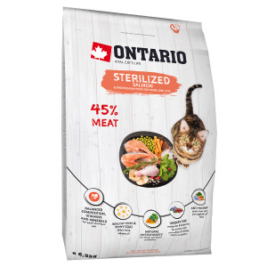 Ontario CAT STERILISED sausā kaķu barība Lasis 6.5kg
