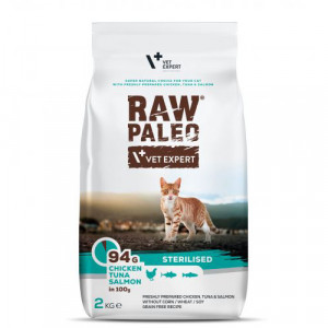 Raw Paleo Cat STERILISED sausā kaķu barība Vista, tuncis, lasis 2kg