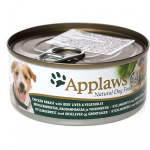 Applaws Dog konservi suņiem Vistas krūtiņa, liellopu aknas, dārzeņi 156g