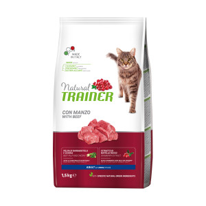 Natural Trainer Cat Beef sausā kaķu barība Liellops 1.5kg