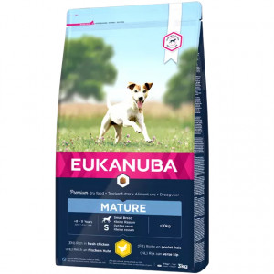 Eukanuba Dog Mature & Senior Small sausā barība suņiem Vista 3kg