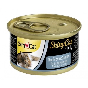 Gimcat ShinyCat Jelly konservi kaķiem Tuncis, garneles želējā 70g
