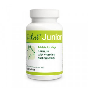 DOLVIT Junior Dog papildbarība kucēniem, junioriem Vitamīni, minerāli N90
