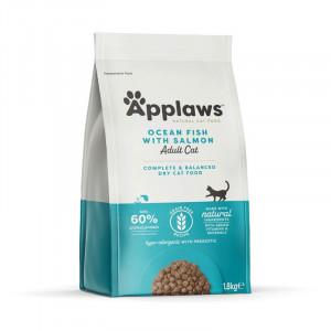 APPLAWS CAT ADULT FISH SALMON bezgraudu sausā barība kaķiem Zivis, lasis 1.8kg