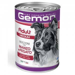 GEMON DOG CHUNKS MEDIUM BEEF LIVER konservi suņiem Liellops, aknas 415g