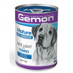 GEMON DOG PATE LIGHT MATURE konservi suņiem pastēte Tuncis 400g