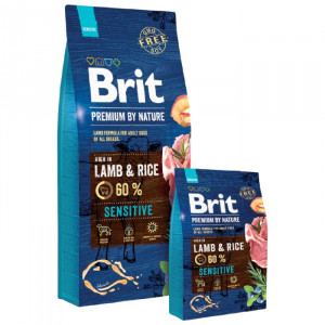 BRIT PREMIUM BY NATURE SENSITIVE LAMB sausā barība jutīgiem suņiem Jērs 3kg