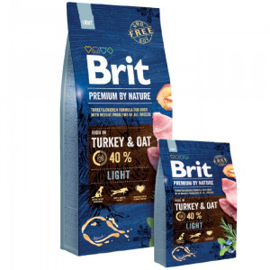 BRIT PREMIUM BY NATURE LIGHT sausā barība suņiem Tītars 3kg