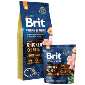 BRIT PREMIUM BY NATURE JUNIOR M sausā barība kucēniem, Vista 15kg