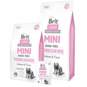 BRIT CARE MINI GF YORKSHIRE bezgraudu sausā barība suņiem Lasis 2kg