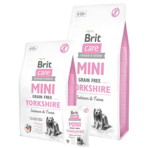 BRIT CARE MINI GF YORKSHIRE bezgraudu sausā barība suņiem Lasis 7kg