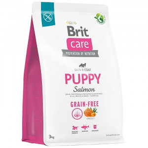 BRIT CARE GF PUPPY SALMON bezgraudu sausā barība kucēniem Lasis 3kg