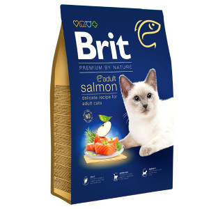 BRIT PREMIUM CAT ADULT SALMON sausā barība pieaugušiem kaķiem Lasis 8kg