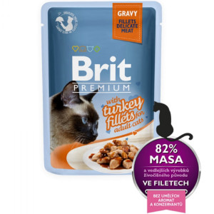 BRIT PREMIUM DELICATE FILLETS TURKEY konservi kaķiem Tītars mērcē 85g