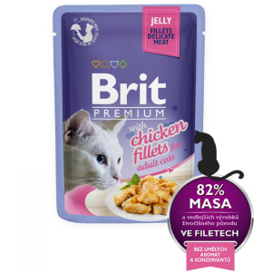 BRIT PREMIUM DELICATE FILLETS CHICKEN konservi kaķiem Vista želejā 85g