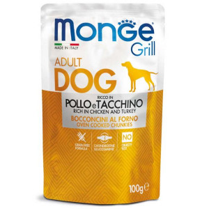 MONGE DOG GRILL POUCH suņu konservi Vista, tītars 100g