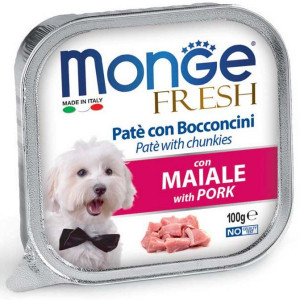 MONGE DOG FRESH suņu konservi pastēte Cūkgaļa 100g