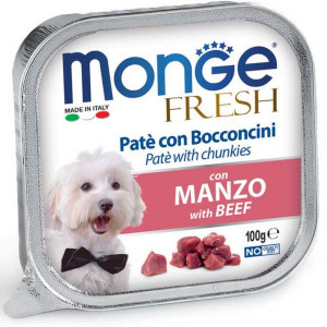 MONGE DOG FRESH suņu konservi pastēte Liellops 100g