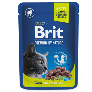 BRIT PREMIUM CHUNKS LAMB STERILISED konservi kaķiem Jērs mērcē 100g