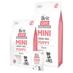 BRIT CARE MINI GF PUPPY LAMB bezgraudu sausā barība kucēniem Jērs 7kg