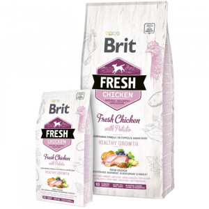 BRIT FRESH CHICKEN POTATO PUPPY sausā barība suņiem Vista, kartupeļi 2.5kg