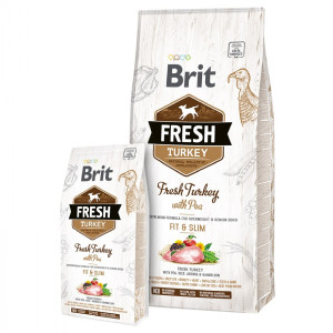 BRIT FRESH TURKEY PEA ADULT & SLIM sausā barība suņiem Tītars, zirņi 12kg