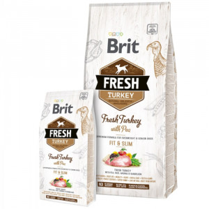 BRIT FRESH TURKEY PEA ADULT FIT & SLIM sausā barība suņiem Tītars, zirņi 2.5kg