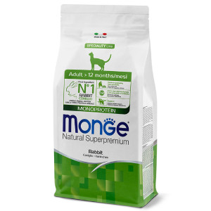 MONGE CAT MONOPROTEIN RABBIT sausā barība kaķiem Trusis 10kg