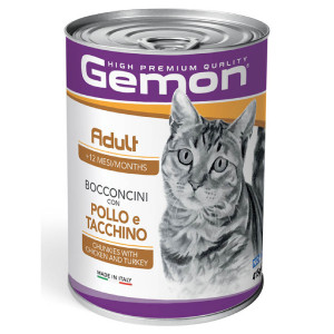 GEMON CAT CHUNKIES CHICKEN konservi kaķiem gabaliņi Vista, tītars 415g