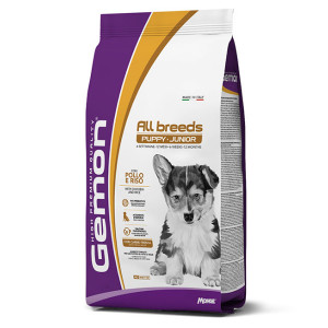 GEMON DOG PUPPY JUNIOR CHICKEN & RICE sausā barība kucēniem Vista, rīsi 15kg