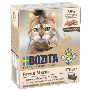 BOZITA CAT CHICKEN TURKEY SAUCE konservi kaķiem Vista, tītars mērcē 370g