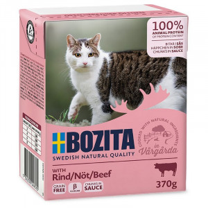 BOZITA CAT BEEF SAUCE konservi kaķiem Liellops mērcē 370g