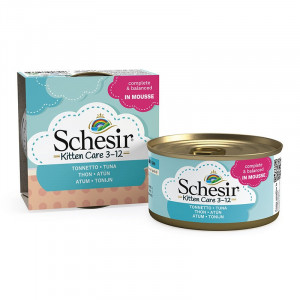 SCHESIR KITTEN MOUSSE TUNA konservi kaķēniem Tunča uzpūtenis 85g