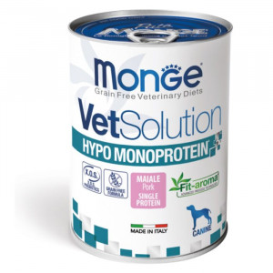 MONGE VETSOLUTION HYPO MONOPROTEIN konservi suņiem Cūkgaļa 400g