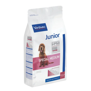 VIRBAC HPM DOG JUNIOR SPECIAL M sausā suņu barība 7kg