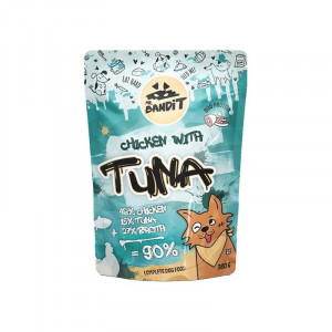 MR.BANDIT CHICKEN TUNA suņu konservi buljonā Vista, tuncis 380g