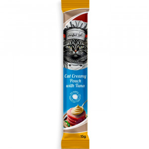 PERFECT CAT CREAMY POUCH gardums krēms kaķiem Tuncis 15g x1