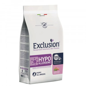 EXCLUSION PUPPY HYPOALLERGENIC sausā barība kucēniem Cūkgaļa, zirņi 12kg