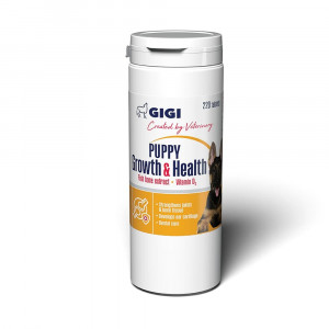 GIGI PUPPY papildbarība kucēniem veselīgiem locītavam, kauliem, zobiem N220