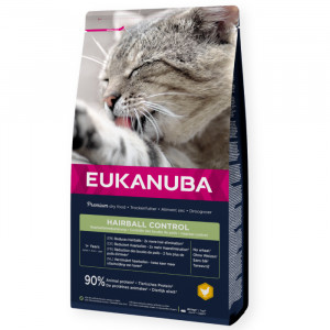 EUKANUBA CAT HAIRBALL CONTROL sausā barība kaķiem Vista 10kg