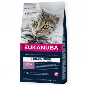 EUKANUBA KITTEN GRAIN FREE sausā barība kaķēniem Lasis 10kg